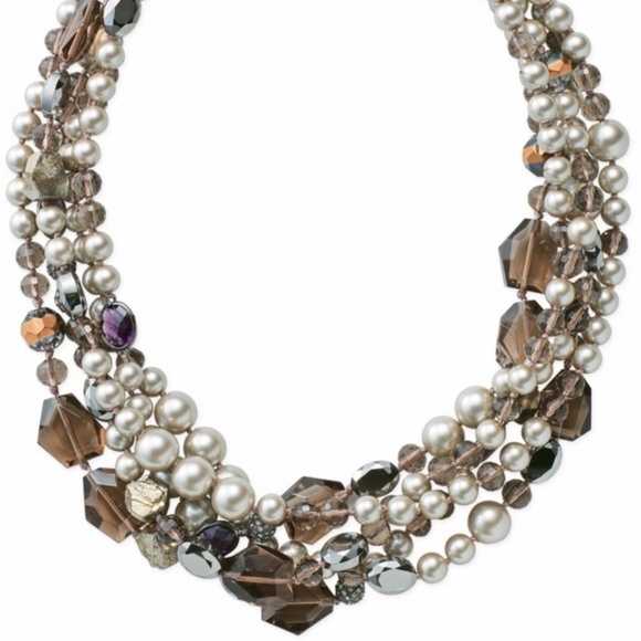 Stella & Dot | Vintage Glass & Pearl Astor NEW Statement Necklace - Picture 9 of 11
